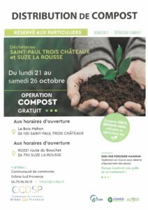 Distribution de compost gratuit du 21 au 26 octobre 2024