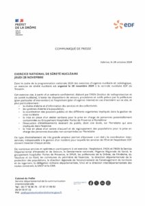 Exercice National de Sûreté Nucléaire le 28 novembre 2024