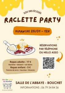 Sou des Ecoles Raclette Party Dimanche 26 janvier 2025