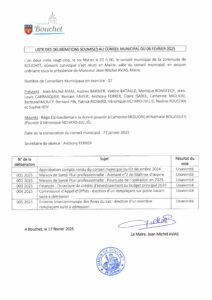 Liste des délibérations soumises au conseil municipal du 06 février 2025